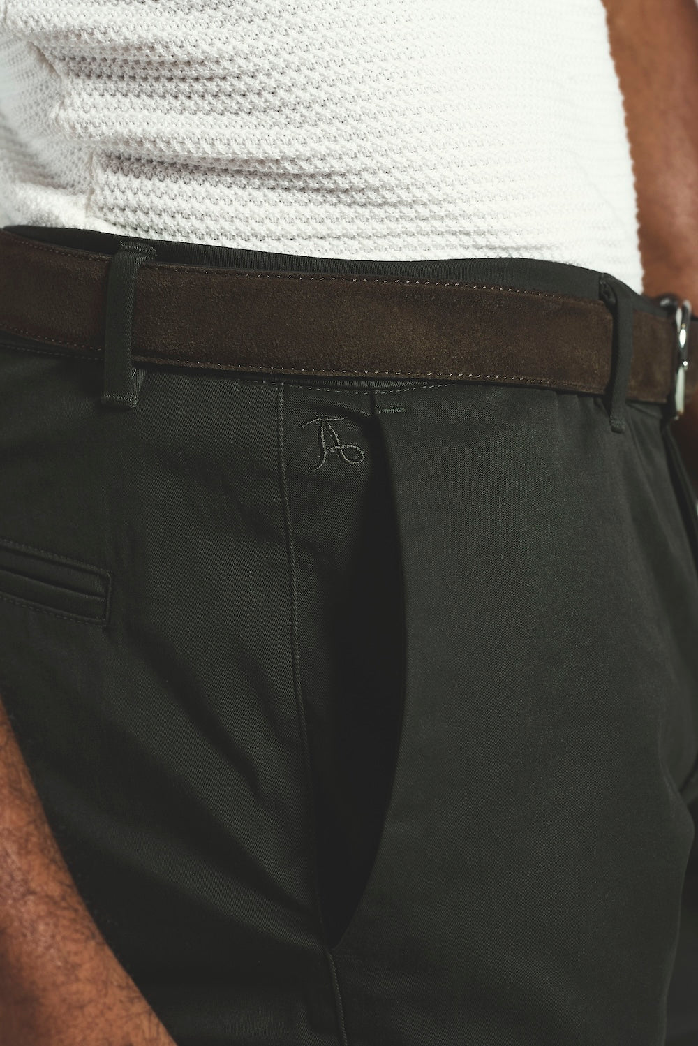 Athletic Fit Cotton Stretch Chino Pants in Dark Khaki - TAILORED ATHLETE - USA