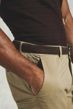 Athletic Fit Cotton Stretch Chino Pants in Dark Stone - TAILORED ATHLETE - USA