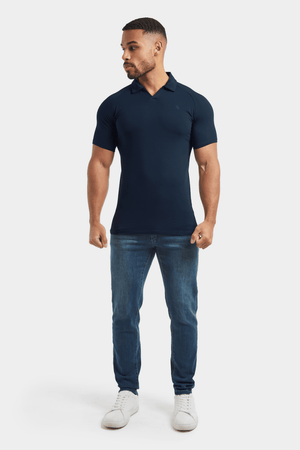 Jersey Buttonless Polo Shirt in Navy - TAILORED ATHLETE - USA