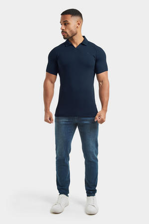 Jersey Buttonless Polo Shirt in Navy - TAILORED ATHLETE - USA