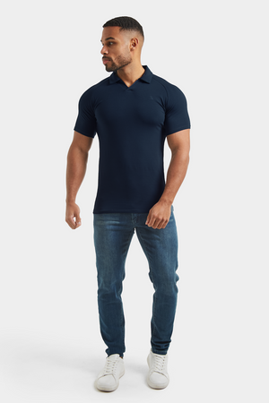 Jersey Buttonless Polo Shirt in Navy - TAILORED ATHLETE - USA