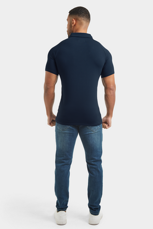 Jersey Buttonless Polo Shirt in Navy - TAILORED ATHLETE - USA