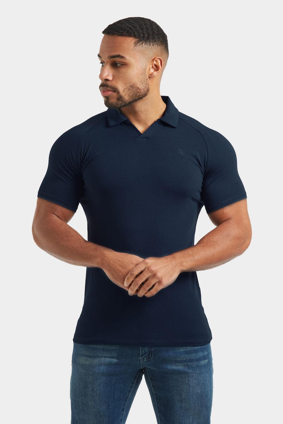 Jersey Buttonless Polo Shirt in Navy - TAILORED ATHLETE - USA