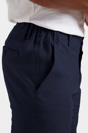 Linen-blend Shorts in Navy - TAILORED ATHLETE - USA