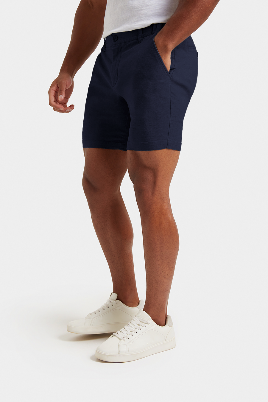 Linen-blend Shorts in Navy - TAILORED ATHLETE - USA