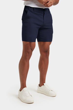 Linen-blend Shorts in Navy - TAILORED ATHLETE - USA