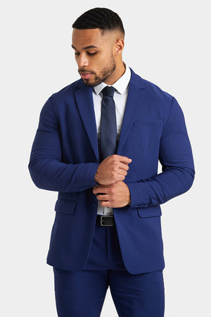 True Athletic Fit Tech Suit Jacket in Ink Blue - TAILORED ATHLETE - USA