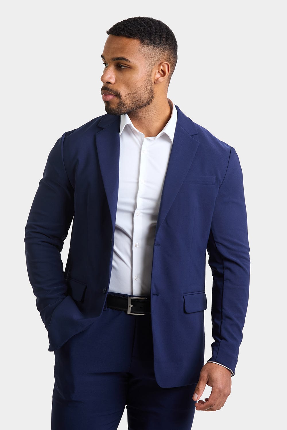 True Athletic Fit Tech Suit Jacket in Navy - TAILORED ATHLETE - USA