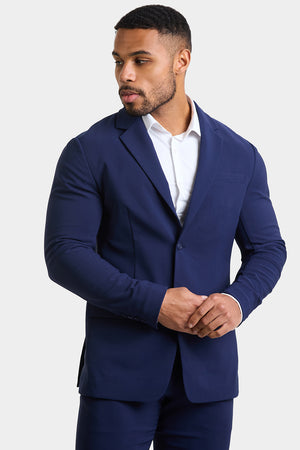 True Muscle Fit Tech Suit Jacket in Navy - TAILORED ATHLETE - USA