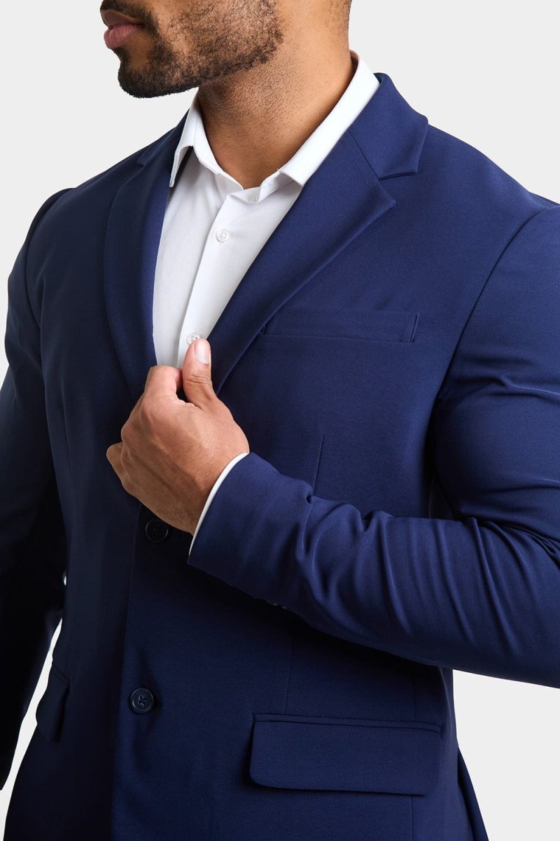 True Athletic Fit Tech Suit Jacket in Navy - TAILORED ATHLETE - USA