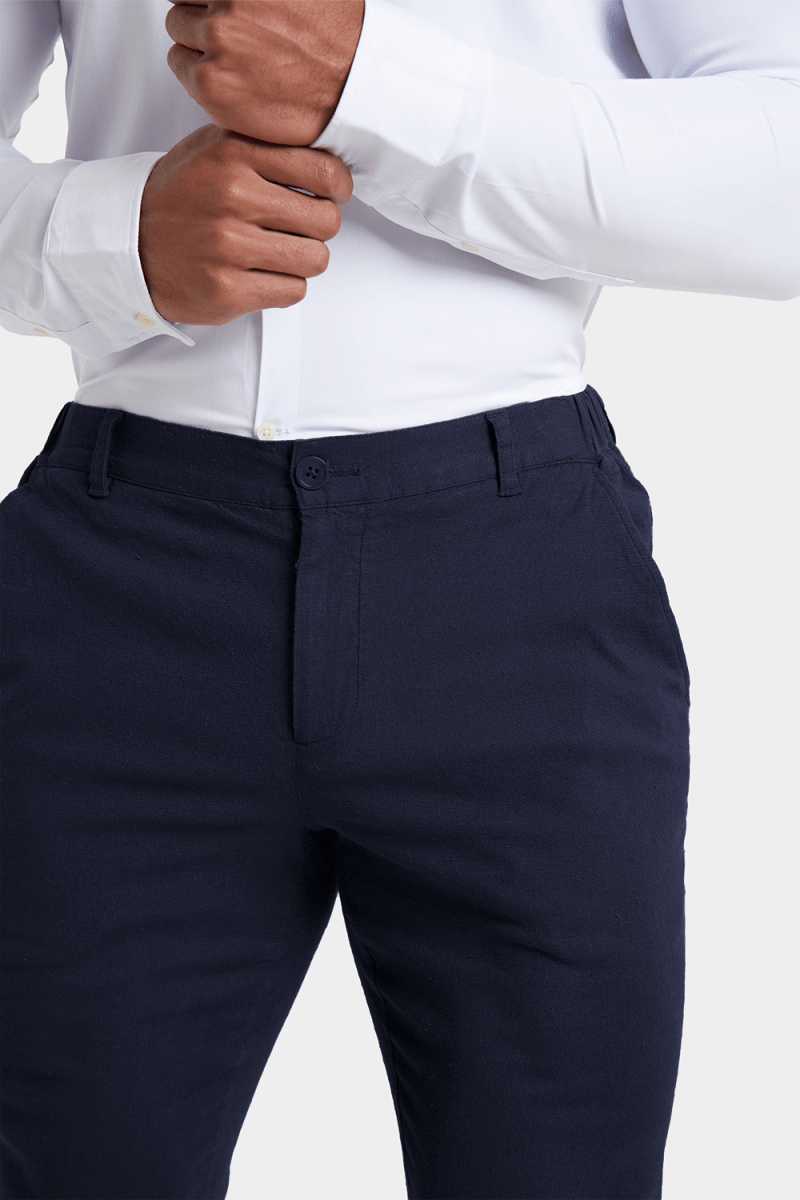 Linen-Blend Pants in Navy - TAILORED ATHLETE - USA