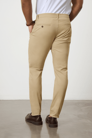 Athletic Fit Cotton Stretch Chino Pants in Dark Stone - TAILORED ATHLETE - USA