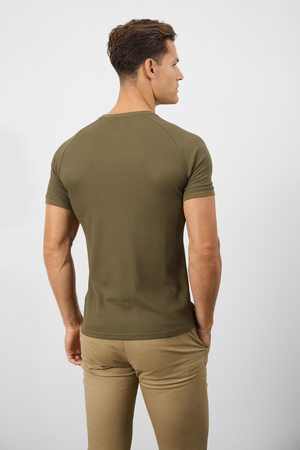 Short Sleeve Waffle T-Shirt in Khaki - TAILORED ATHLETE - USA