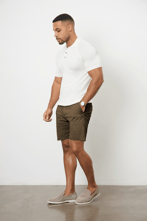 Athletic Fit Chino Shorts 7" in Khaki - TAILORED ATHLETE - USA