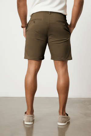 Athletic Fit Chino Shorts 7" in Khaki - TAILORED ATHLETE - USA