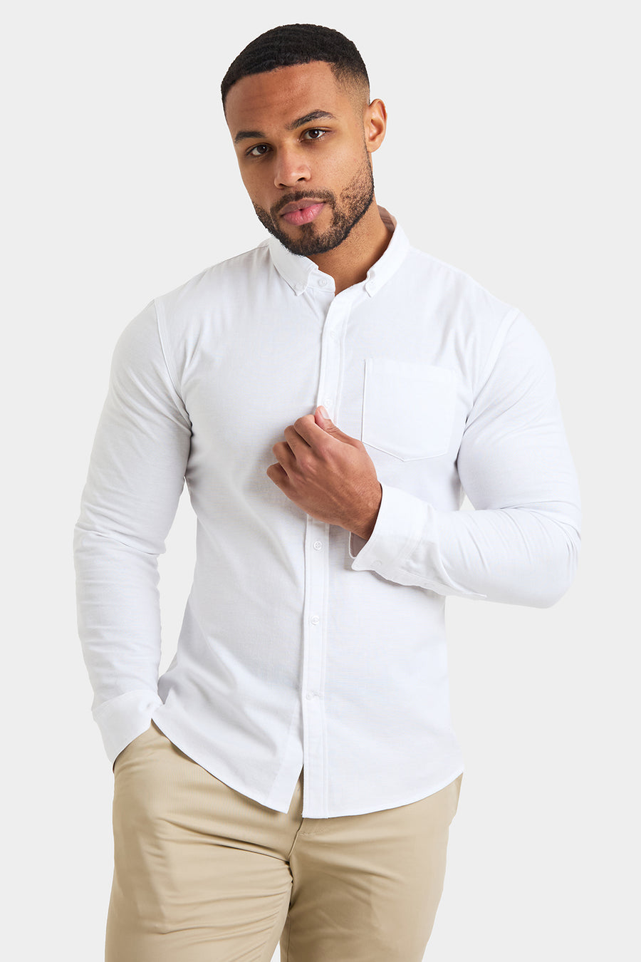 Casual Oxford Shirt in White - TAILORED ATHLETE - USA