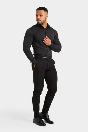 Athletic Fit Dress Shirt in Black - TAILORED ATHLETE - USA