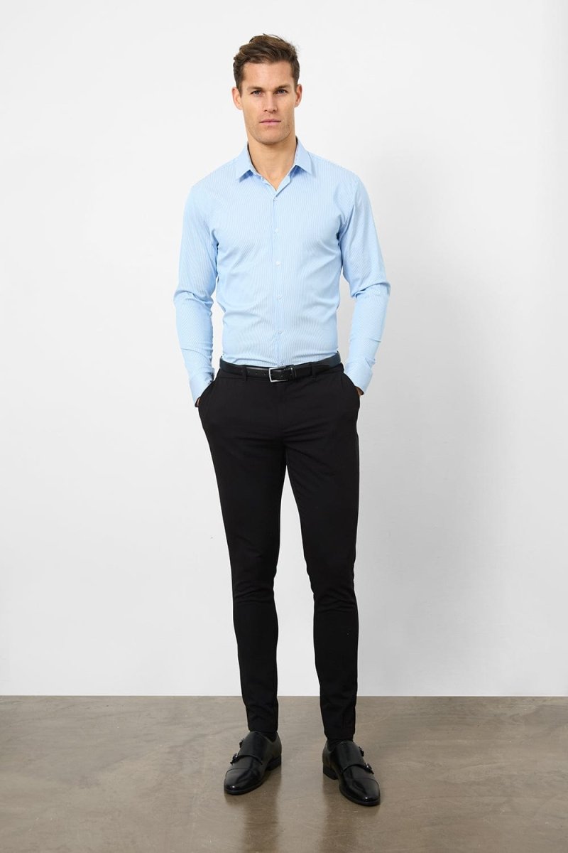 Performance Business Shirt in Blue/White Bengal Stripe - TAILORED ATHLETE - USA