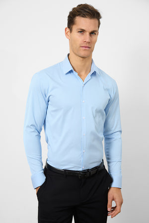 Performance Business Shirt in Blue/White Bengal Stripe - TAILORED ATHLETE - USA