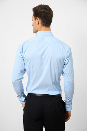 Performance Business Shirt in Blue/White Bengal Stripe - TAILORED ATHLETE - USA