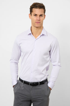 Performance Business Shirt in Lilac/White Bengal Stripe - TAILORED ATHLETE - USA