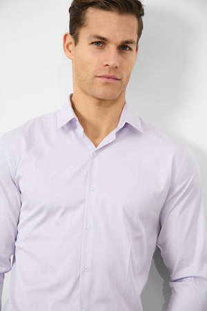 Performance Business Shirt in Lilac/White Bengal Stripe - TAILORED ATHLETE - USA