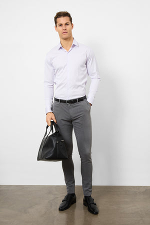 Performance Business Shirt in Lilac/White Bengal Stripe - TAILORED ATHLETE - USA