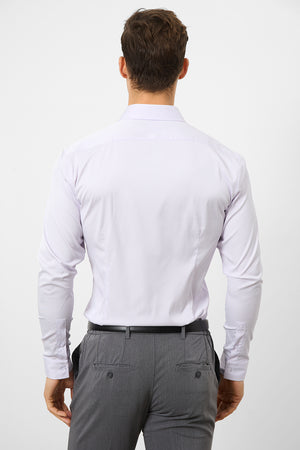 Performance Business Shirt in Lilac/White Bengal Stripe - TAILORED ATHLETE - USA