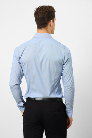 Performance Business Shirt in Navy/White Micro Stripe - TAILORED ATHLETE - USA