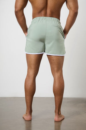 Piped Swim Short in Soft Sage - TAILORED ATHLETE - USA