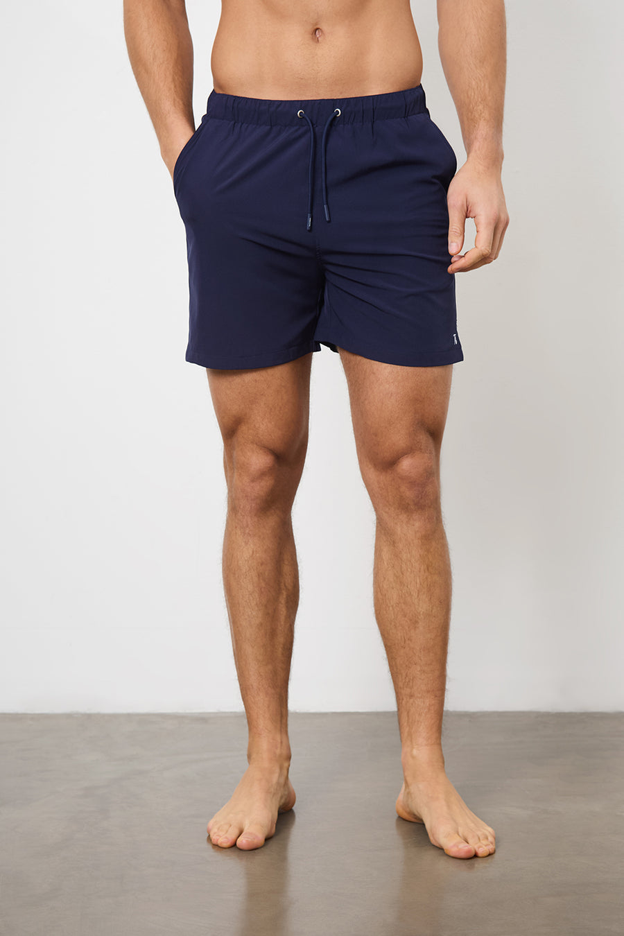 Plain Swim Short in Navy - Longer Length - TAILORED ATHLETE - USA