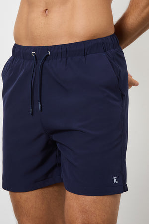 Plain Swim Short in Navy - Longer Length - TAILORED ATHLETE - USA