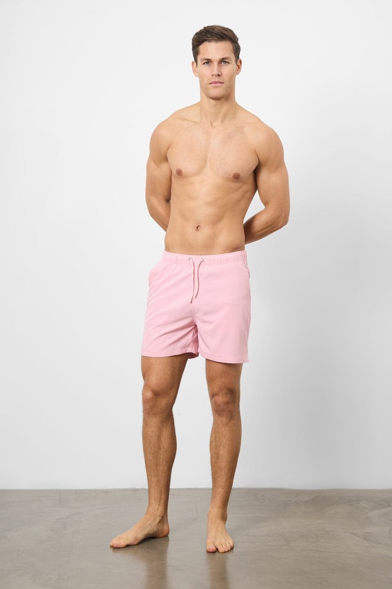 Plain Swim Short in Pale Pink - Longer Length - TAILORED ATHLETE - USA