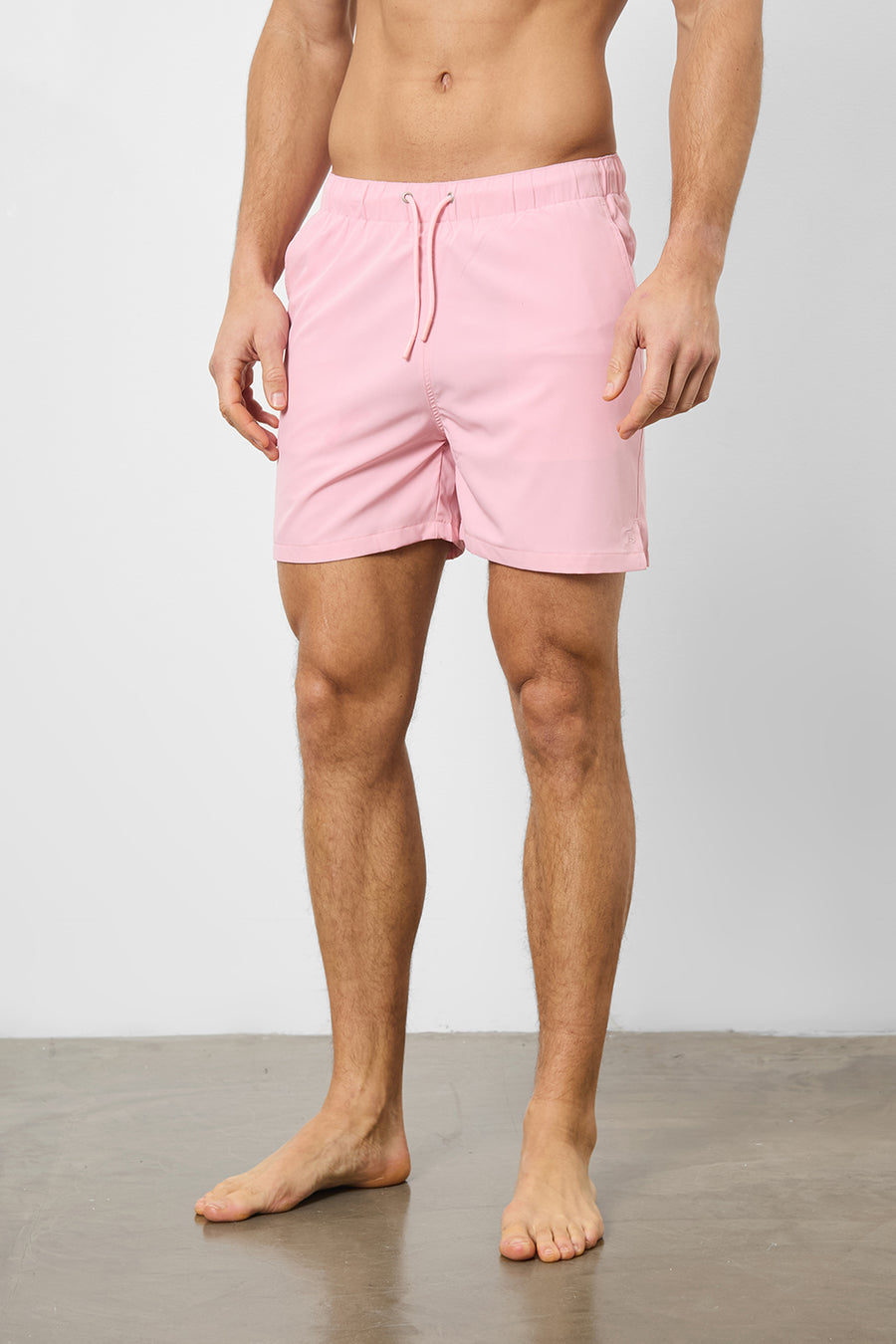 Plain Swim Short in Pale Pink - Longer Length - TAILORED ATHLETE - USA