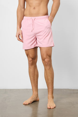 Plain Swim Short in Pale Pink - Longer Length - TAILORED ATHLETE - USA