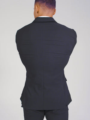True Athletic Fit Tech Suit Jacket in Black