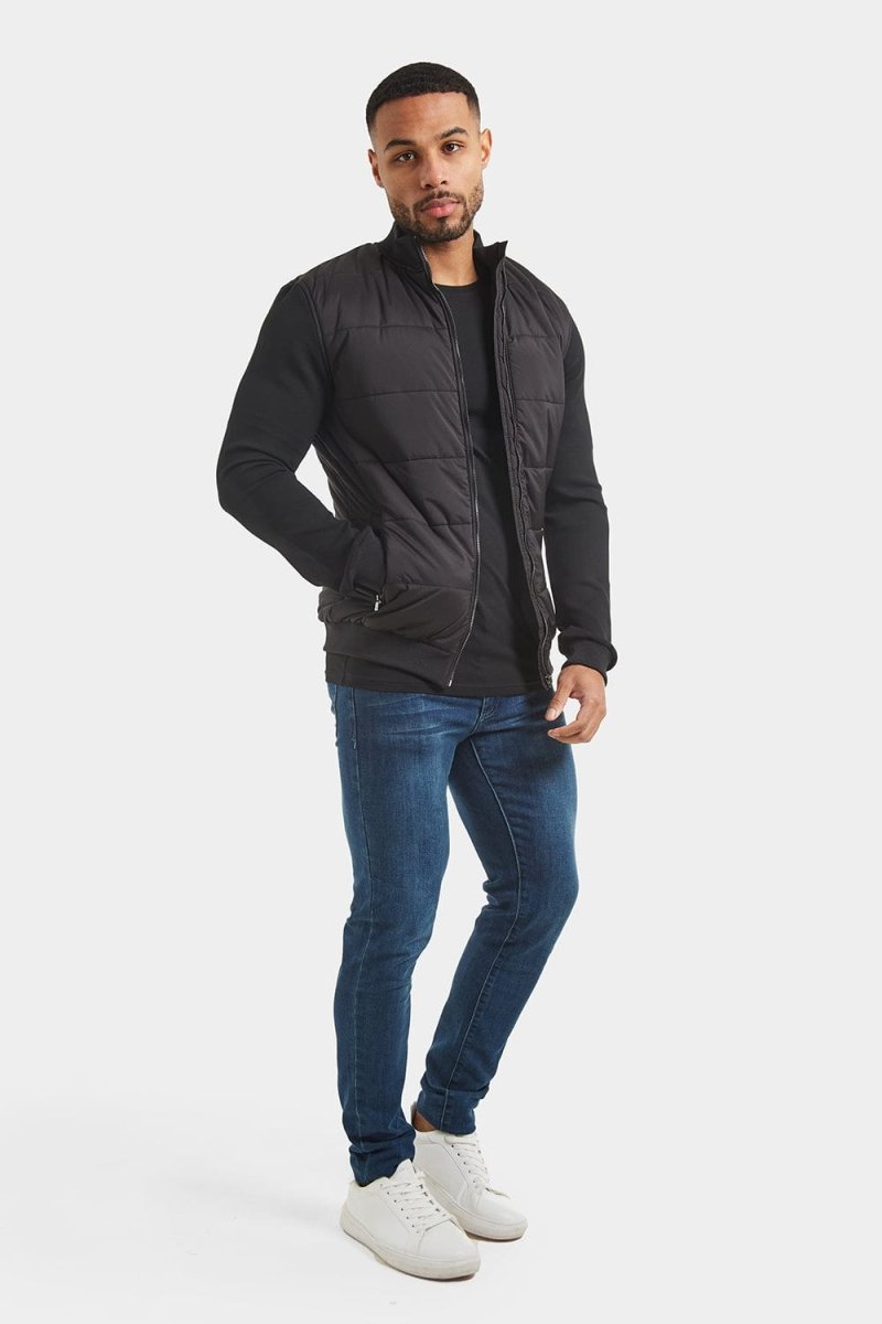 Quilted Hybrid Jacket in Black - TAILORED ATHLETE - USA