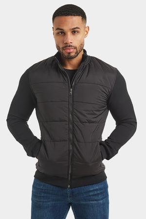 Quilted Hybrid Jacket in Black - TAILORED ATHLETE - USA