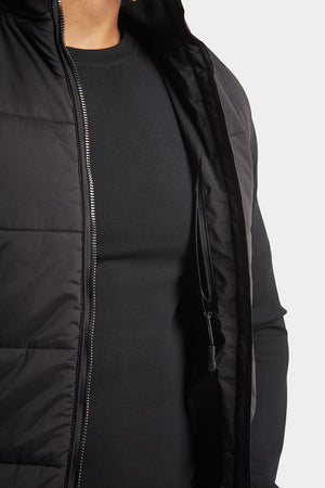 Quilted Hybrid Jacket in Black - TAILORED ATHLETE - USA