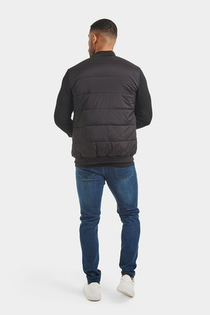 Quilted Hybrid Jacket in Black - TAILORED ATHLETE - USA