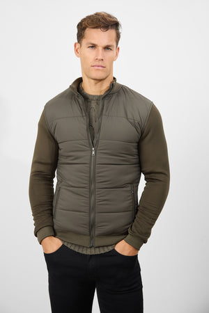 Quilted Hybrid Jacket in Khaki - TAILORED ATHLETE - USA