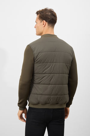 Quilted Hybrid Jacket in Khaki - TAILORED ATHLETE - USA