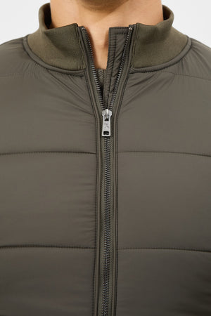 Quilted Hybrid Jacket in Khaki - TAILORED ATHLETE - USA