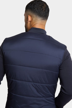 Quilted Hybrid Jacket in Navy - TAILORED ATHLETE - USA