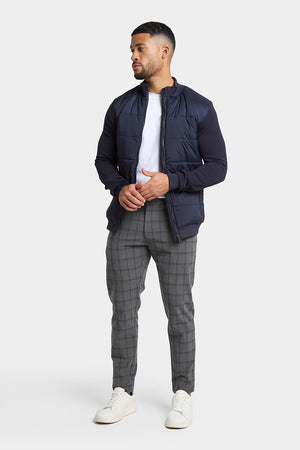 Quilted Hybrid Jacket in Navy - TAILORED ATHLETE - USA