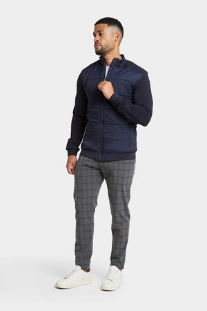 Quilted Hybrid Jacket in Navy - TAILORED ATHLETE - USA