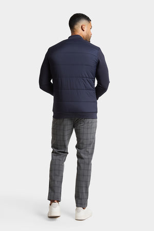 Quilted Hybrid Jacket in Navy - TAILORED ATHLETE - USA