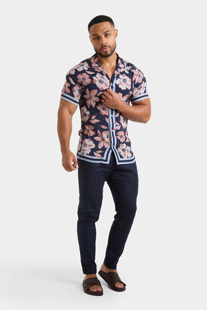 Printed Shirt in Terracotta Retro Floral - TAILORED ATHLETE - USA