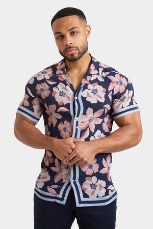 Printed Shirt in Terracotta Retro Floral - TAILORED ATHLETE - USA