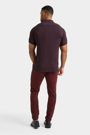 Athletic Fit Cotton Stretch Chino Pants in Deep Burgundy - TAILORED ATHLETE - USA